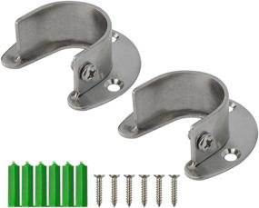 img 4 attached to 🛠️ Yookat 2Pack Stainless Steel Rod Socket Flange Rob Holder U Shaped Closet Pole Sockets with Easy Installation - Includes Screws and Anchors