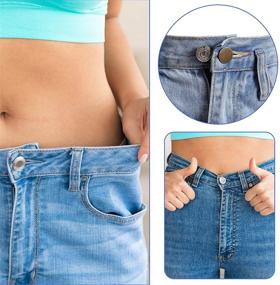 img 1 attached to 👖 4 PCS Jean Button Pins - Adjustable Replacement for Jeans Pants Sewing Crafts DIY - Metal Button Clips for Fashion - Easily Adjusts & Enhances Waist in Seconds