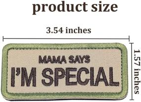 img 3 attached to 🤩 Ehope Mama Says I'm Special Patch: Funny Embroidered Military Patches with Hook and Loop Fastener - 3.54" x 1.57" (Multitan)