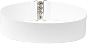 img 2 attached to 👗 Modeway Women's Stretchy Belt - 3" Wide Elastic Waist Cinch Belt with Silver Buckle