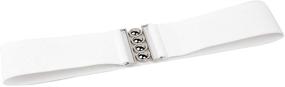 img 1 attached to 👗 Modeway Women's Stretchy Belt - 3" Wide Elastic Waist Cinch Belt with Silver Buckle