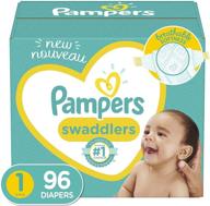 👶 pampers swaddlers disposable baby diapers, super pack - newborn/size 1 (8-14 lb), 96 count logo