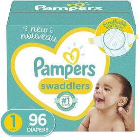 img 4 attached to 👶 Pampers Swaddlers Disposable Baby Diapers, Super Pack - Newborn/Size 1 (8-14 lb), 96 Count