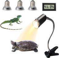 🔆 rotatable reptile heat lamp with uva/uvb, basking lamp for turtle aquarium tank, suitable for lizards, snakes, frogs, and aquatic plants – includes 3 heat bulbs & 1 tm (e27,110v) logo