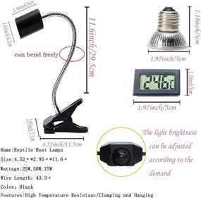 img 3 attached to 🔆 Rotatable Reptile Heat Lamp with UVA/UVB, Basking Lamp for Turtle Aquarium Tank, Suitable for Lizards, Snakes, Frogs, and Aquatic Plants – Includes 3 Heat Bulbs & 1 TM (E27,110V)