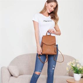 img 3 attached to 🎒 JOSEKO Leather Backpack - Adjustable Women's Handbag & Wallet Combo - Fashionable Daypack