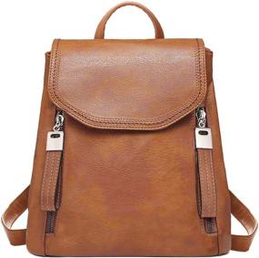 img 4 attached to 🎒 JOSEKO Leather Backpack - Adjustable Women's Handbag & Wallet Combo - Fashionable Daypack