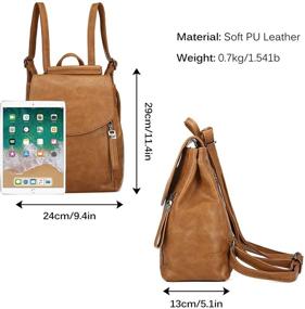 img 1 attached to 🎒 JOSEKO Leather Backpack - Adjustable Women's Handbag & Wallet Combo - Fashionable Daypack
