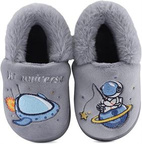 img 3 attached to 🏠 Durable Toddler Slippers Boys' Shoes: Fun Cartoon House Design for Extra Comfort