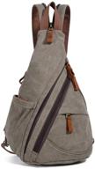 🎒 versatile canvas sling bag - convenient crossbody backpack for outdoor adventures and travel (6881-olive green) logo