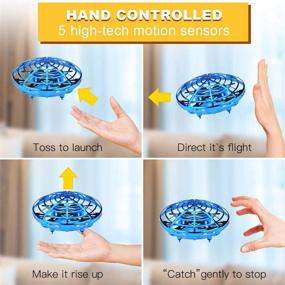 img 2 attached to XINHOME Hand Operated Drone for Kids and Adults - Easy Hands Free Mini Drones for Kids, Indoor Flying Ball Drone Toys - Perfect Gift for Boys and Girls (Blue)