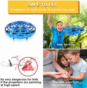 img 1 attached to XINHOME Hand Operated Drone for Kids and Adults - Easy Hands Free Mini Drones for Kids, Indoor Flying Ball Drone Toys - Perfect Gift for Boys and Girls (Blue)