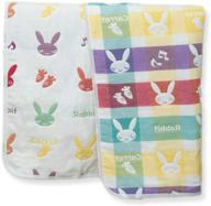 kawaii baby double layered swaddling jacquard logo