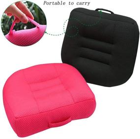 img 2 attached to Portable Car Booster Seat Cushion: Ergonomic Posture Support and Height Boost for Drivers, Office, and Home Use - Black