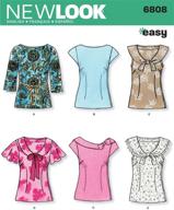 💃 stunning misses tops: new look sewing pattern 6808 - size a (8-18) logo