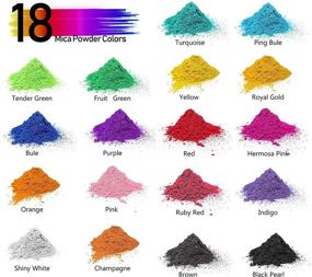 img 3 attached to 🎨 Vibrant Mica Powder Set: 18 Shades of Cosmetic Grade Pigment for Epoxy Resin, Soap Making, Lip Gloss, Nail Polish, Candle Making & More!