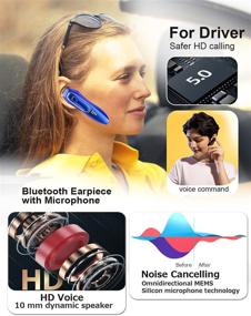 img 2 attached to 🎧 Беспроводной Bluetooth наушник V5.0 с HD голосом и шумоподавлением, время разговора до 30 часов, режим ожидания до 15 дней - встроенный аккумулятор 220 мАч - гарнитура с громкой связью для мобильного телефона.