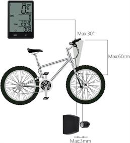 img 1 attached to 🚴 Ys-606c Wireless Bike Computer: Large LCD Speedometer & Odometer with Waterproof Extra Large Backlight Display for Cycling (Black)