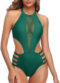 img 3 attached to Tempt Me Women's Swimsuit Halter Monokini: Clothing for Stylish Swimsuits & Cover Ups