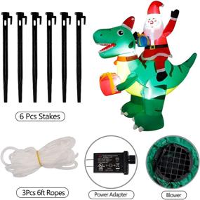 img 1 attached to 🎅 DR.DUDU 6.7 Ft Inflatable Santa Claus Riding Dinosaur with LED Lights - Outdoor Christmas Decorations for Yard, Garden, Lawn, Holiday Party