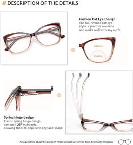 img 2 attached to 😎 Gaoye Bifocal Cat Eye Reading Glasses for Women: Blue Light Blocking, Computer Spring Hinge, Anti-UV Eyewear