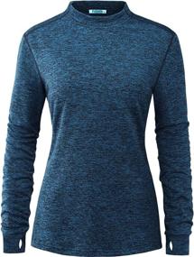 img 4 attached to Fulbelle Women's Thermal Fleece Tops - Long Sleeve Mock Neck Running Shirts with Thumbhole for Enhanced Performance and Warmth