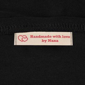 img 2 attached to Wunderlabel Handmade with Love by Nana Granny Heart Symbol Craft Ribbon Ribbons Cotton Woven Tags for Clothing Sewing - Red on Cream, Pack of 100