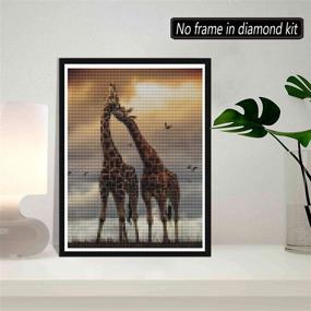 img 3 attached to 🦒 SKRYUIE Набор для творчества 5D Diamond Painting - Сумеречная жираф: Кристальное вышивание крестом для украшения стены - 12x16 дюймов