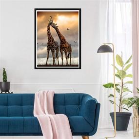 img 1 attached to 🦒 SKRYUIE Набор для творчества 5D Diamond Painting - Сумеречная жираф: Кристальное вышивание крестом для украшения стены - 12x16 дюймов