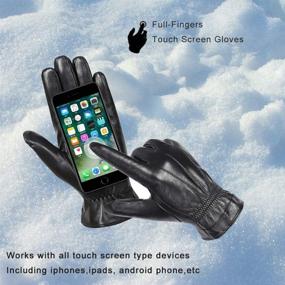 img 3 attached to 🧤 Winter Men's Genuine Leather Gloves – Top Men's Accessories for Cold Weather
