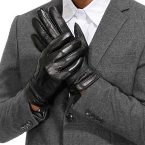 img 4 attached to 🧤 Winter Men's Genuine Leather Gloves – Top Men's Accessories for Cold Weather