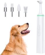 🐶 professional electric dog toothbrush: tartar & plaque stain remover with dental scaler, 4 brush heads - ideal teeth cleaning kit for dogs and cats logo