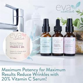 img 2 attached to 🌟 Revitalize and Nourish Your Skin: Eva Naturals' Natural Firm & Glow Skincare Set of 3 Serums - Powerful 20% Vitamin C, Peptide Complex, and Niacinamide Vitamin B3 Serums