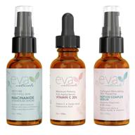 🌟 revitalize and nourish your skin: eva naturals' natural firm & glow skincare set of 3 serums - powerful 20% vitamin c, peptide complex, and niacinamide vitamin b3 serums logo