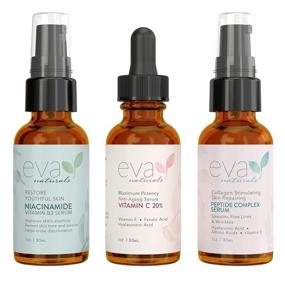 img 4 attached to 🌟 Revitalize and Nourish Your Skin: Eva Naturals' Natural Firm & Glow Skincare Set of 3 Serums - Powerful 20% Vitamin C, Peptide Complex, and Niacinamide Vitamin B3 Serums