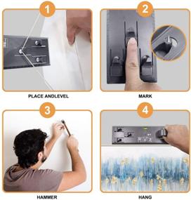 img 2 attached to 🖼️ Efficient Grey Picture Hanging Tool with Level for Easy Frame Hanging, Marking Position, Hooks, Nails and Hanger Level - Wall Hanging Kit