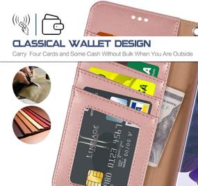 img 2 attached to 📱 Arae Wallet Case for Samsung Galaxy Note 20 Ultra - Rose Gold | Wrist Strap, Credit Card Holders, and More!