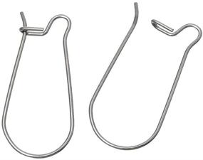 img 3 attached to 10pcs Genuine 925 Sterling Silver Kidney Earring Hooks, 20mm Ear Wire Connector (wire ~ 0.7mm / 21 Gauge/0.028 inch), Item # SS332
