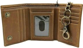 img 3 attached to 🔒 Enhanced Security Men's Leather Wallets, Card Cases & Money Organizers for Motorcycle Truckers with Identity Protection