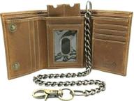 🔒 enhanced security men's leather wallets, card cases & money organizers for motorcycle truckers with identity protection logo