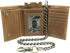 img 4 attached to 🔒 Enhanced Security Men's Leather Wallets, Card Cases & Money Organizers for Motorcycle Truckers with Identity Protection