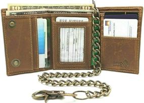 img 2 attached to 🔒 Enhanced Security Men's Leather Wallets, Card Cases & Money Organizers for Motorcycle Truckers with Identity Protection