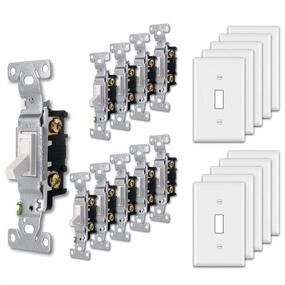 img 4 attached to 🔌 10 Pack of BESTTEN Single-Pole Toggle Light Switches with Wallplate, 15 Amp, 120 Volt, UL Listed, White
