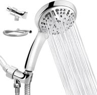 🚿 soobest high pressure handheld shower head: 9 spray functions, chrome detachable showerhead with stainless steel hose and adjustable bracket logo