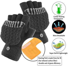img 3 attached to 🔥 USB Heated Gloves: Stay Warm and Cozy While Typing or Working - Gender-Neutral Hand Warmer Gloves for Winter - Full & Half Hands Heated Fingerless Gloves Mitten - Washable Design