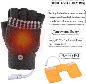 img 2 attached to 🔥 USB Heated Gloves: Stay Warm and Cozy While Typing or Working - Gender-Neutral Hand Warmer Gloves for Winter - Full & Half Hands Heated Fingerless Gloves Mitten - Washable Design