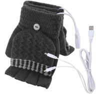 🔥 usb heated gloves: stay warm and cozy while typing or working - gender-neutral hand warmer gloves for winter - full & half hands heated fingerless gloves mitten - washable design logo