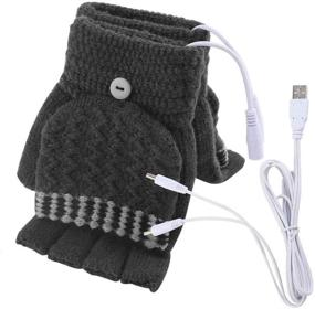 img 4 attached to 🔥 USB Heated Gloves: Stay Warm and Cozy While Typing or Working - Gender-Neutral Hand Warmer Gloves for Winter - Full & Half Hands Heated Fingerless Gloves Mitten - Washable Design