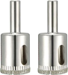 img 4 attached to 💎 High-Quality Set of 2 Diamond Coated Hole Saw Drill Bits (23mm) for Glass, Ceramic Tile, Marble, Rock, and Porcelain Surfaces