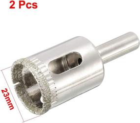 img 3 attached to 💎 High-Quality Set of 2 Diamond Coated Hole Saw Drill Bits (23mm) for Glass, Ceramic Tile, Marble, Rock, and Porcelain Surfaces